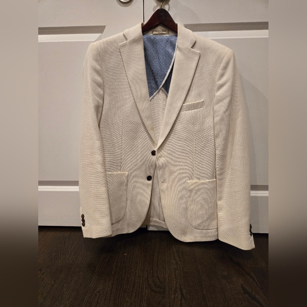 Zara men offwhite Ivory blazer jacket 40 summer